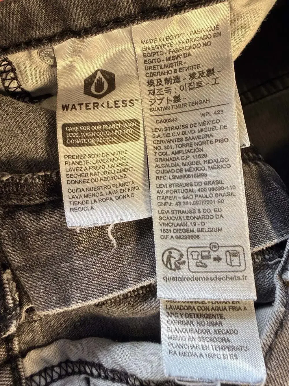 Levi's 18181 Waterless Grey Denim Jeans Size W34 L32